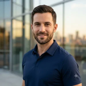Performance Stretch Polo – Navy Blue