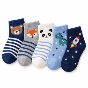 Kids Fun Cotton Socks – Animal & Space Prin