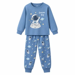 Kids Cotton Nightwear Pajama Set – Dream Big Blue