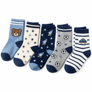 Kids Cotton Comfort Socks – Fun Print Pack